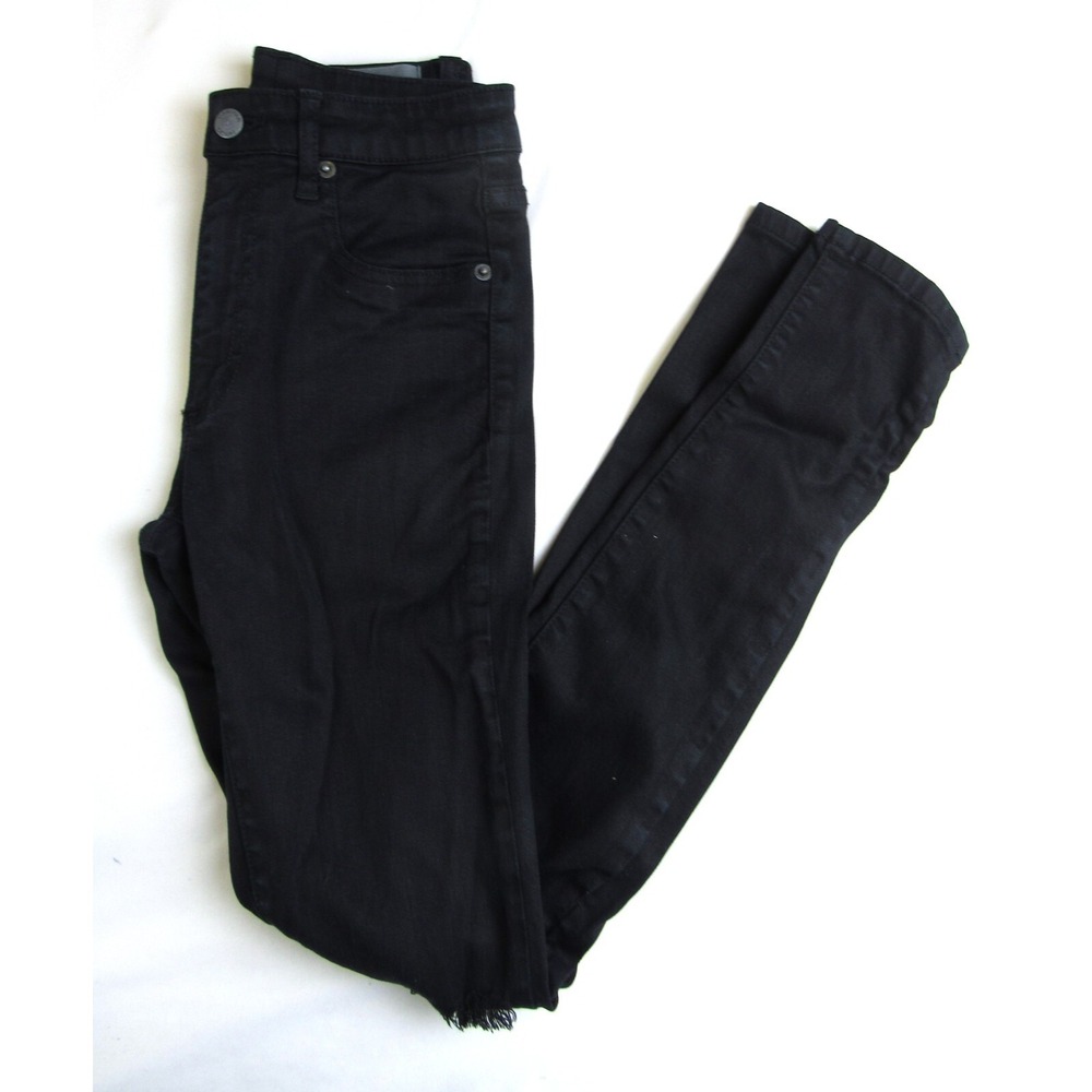 Carmar Jeans Black Legging Destroyed "Lace" Knees Women's Size 25